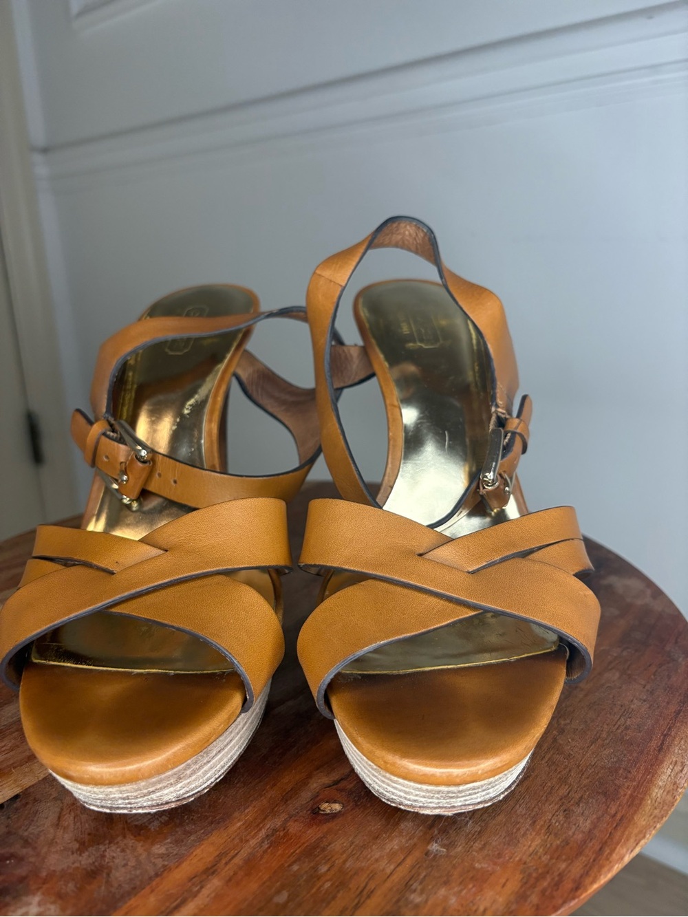 Coach Ginger Strappy High Heel Sandal in Ginger (Brown)